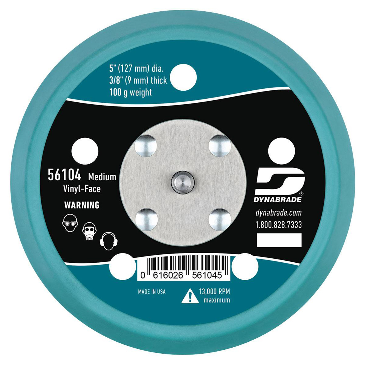 Dynabrade 56104 | 5" Diameter Vinyl-Face Vacuum Disc Pad