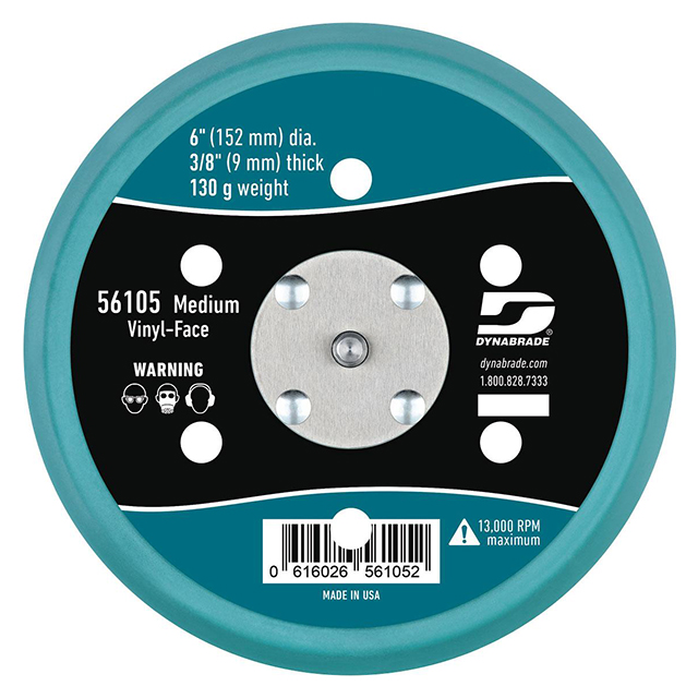 Dynabrade 56105 | 6" Diameter Vinyl-Face Vacuum Disc Pad