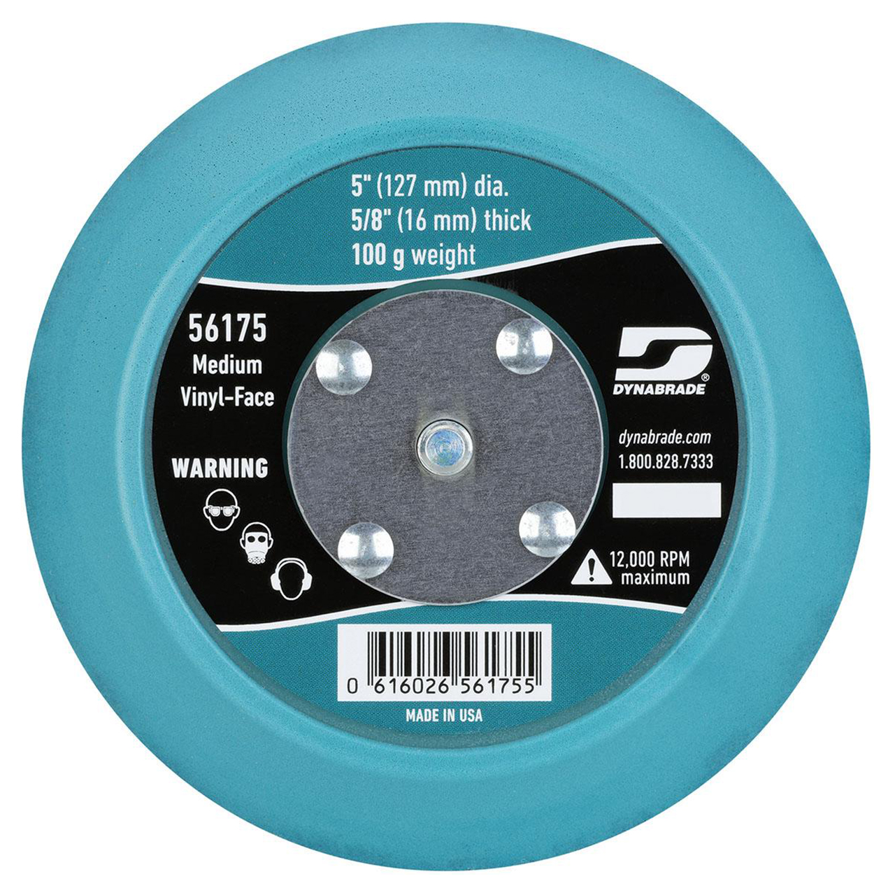 Dynabrade 56175 | 5/16"-24 Male Thread x 5" Diameter x 13000.0 RPM Vinyl Non-Vacuum Disc Backing Pad