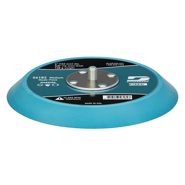 Dynabrade 56182 | 5/16"-24 Male Thread x 6" Diameter x 13000.0 RPM Hook-Face Short Nap Non-Vacuum Disc Backing Pad