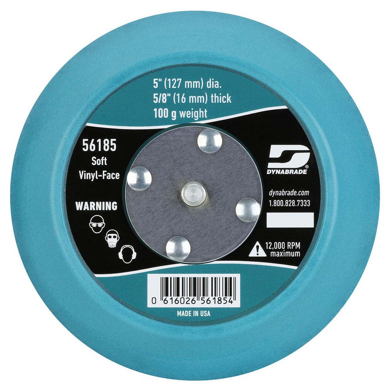 Dynabrade 56185 | 5/16"-24 Male Thread x 5" Diameter x 13000.0 RPM Vinyl Non-Vacuum Disc Backing Pad