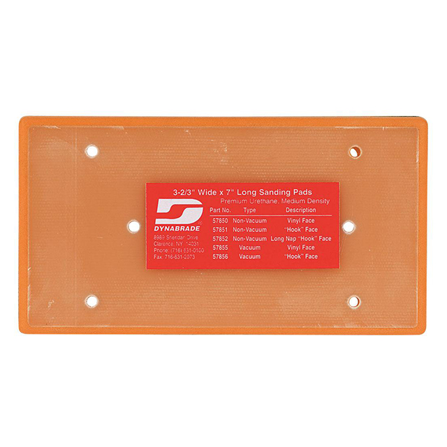 Dynabrade 57851 | 3-2/3" Width x 7" Length Short Nap Hook-Face Non-Vacuum Disc Pad