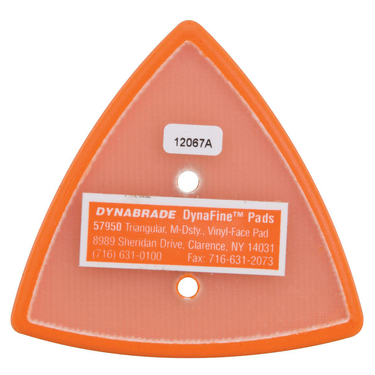 Dynabrade 57950 | 2-7/8" Width x 3-1/8" Length Vinyl-Face Non-Vacuum Triangular Disc Pad