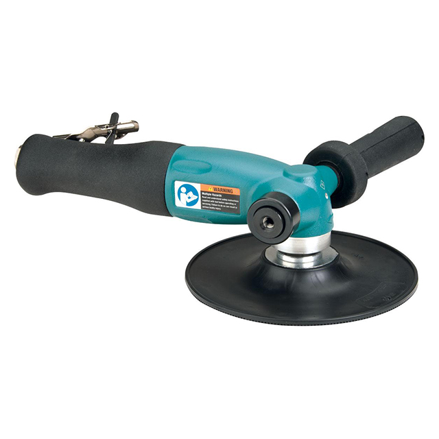 Dynabrade 52657 | 5/8"-11 Male Thread x 1.3 hp Power x 6,000 RPM Side Exhaust Right Angle Disc Sander