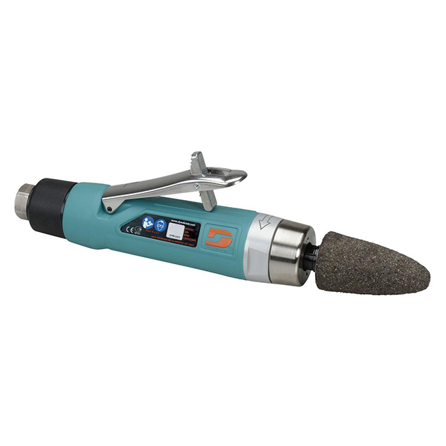Dynabrade 52716 | 3/8"-24 Male Spindle Thread x 1.0 hp Power x 15000 RPM Rear Exhaust Straight Line Plug or Cone Grinder