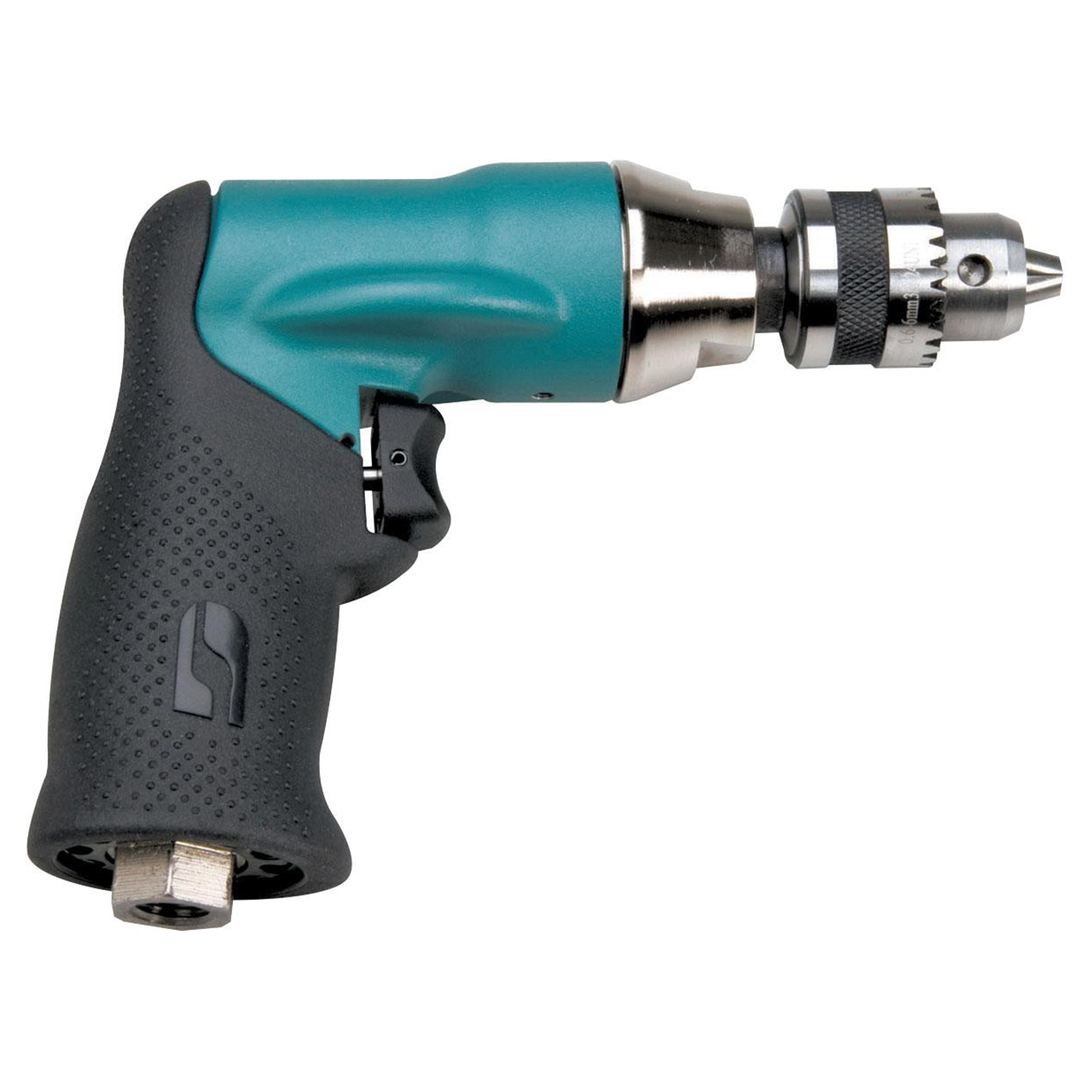 Dynabrade 52833 | 1/4" Chuck x 3/8"-24 Male Spindle Thread x 0.4 hp Power x 2,400 RPM Rear Exhaust Pistol Grip Reversible Drill