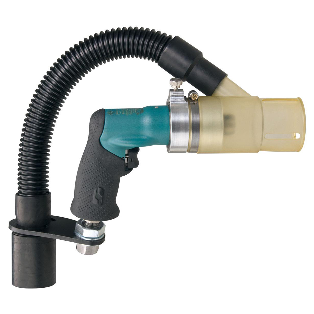 Dynabrade 52905 | 1/4" Chuck Size x 3/8"-24 Male Spindle Thread x 0.4 hp Power 2,400 RPM Rear Exhaust Pistol Grip Central Vacuum Drill