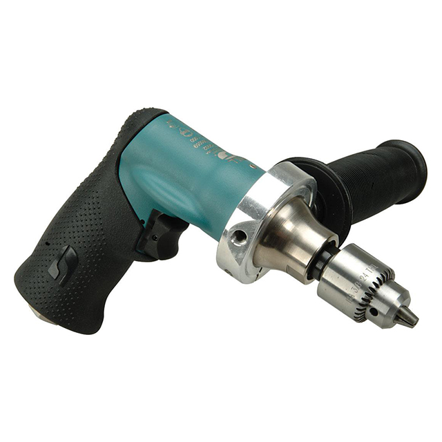 Dynabrade 52931 | 1/4" Chuck x 3/8"-24 Male Spindle Thread x 0.4 hp Power x 500 RPM Rear Exhaust Pistol Grip Reversible Drill