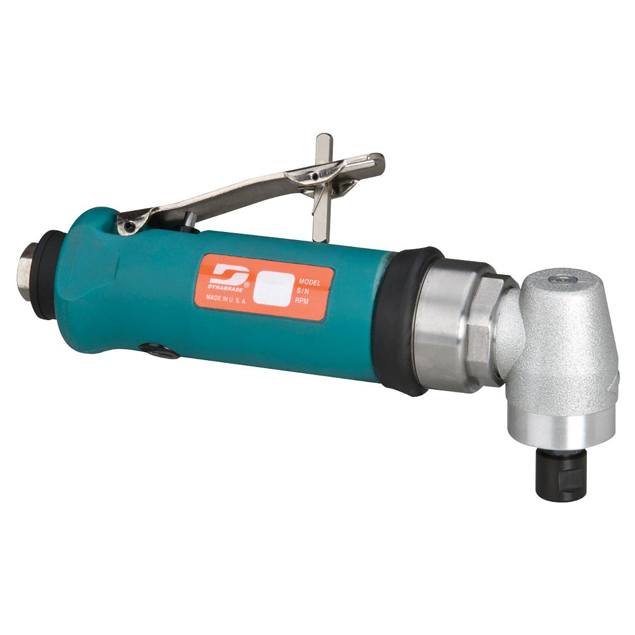 Dynabrade 54359 | 1/4" Collet Size x 1/4" NPT Inlet Thread x 0.7 hp Power 18,000 RPM Rear Exhaust Right Angle Extended Die Grinder