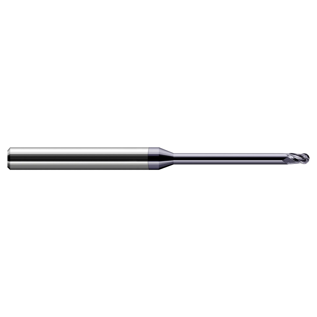 Harvey Tool 768025-C3 | 0.0250" Cutter Diameter x 0.0380" LOC x 0.3120" (5/16) Reach 4 Flute C3 Coated Ball End Mill