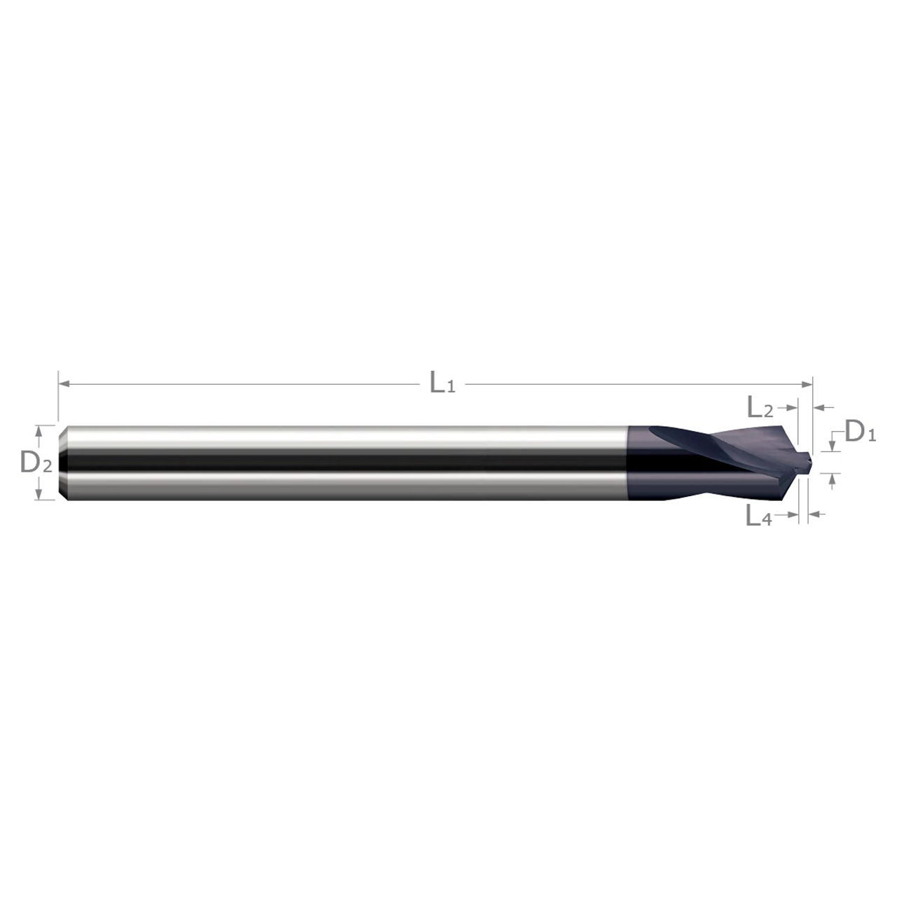 Harvey Tool 741108-C6 | T8 Size x 0.0630" (1.6mm) Drill Diameter x 0.0565" LOC 2 Flute 120 Degree C6 Coated Hexalobe Cutter