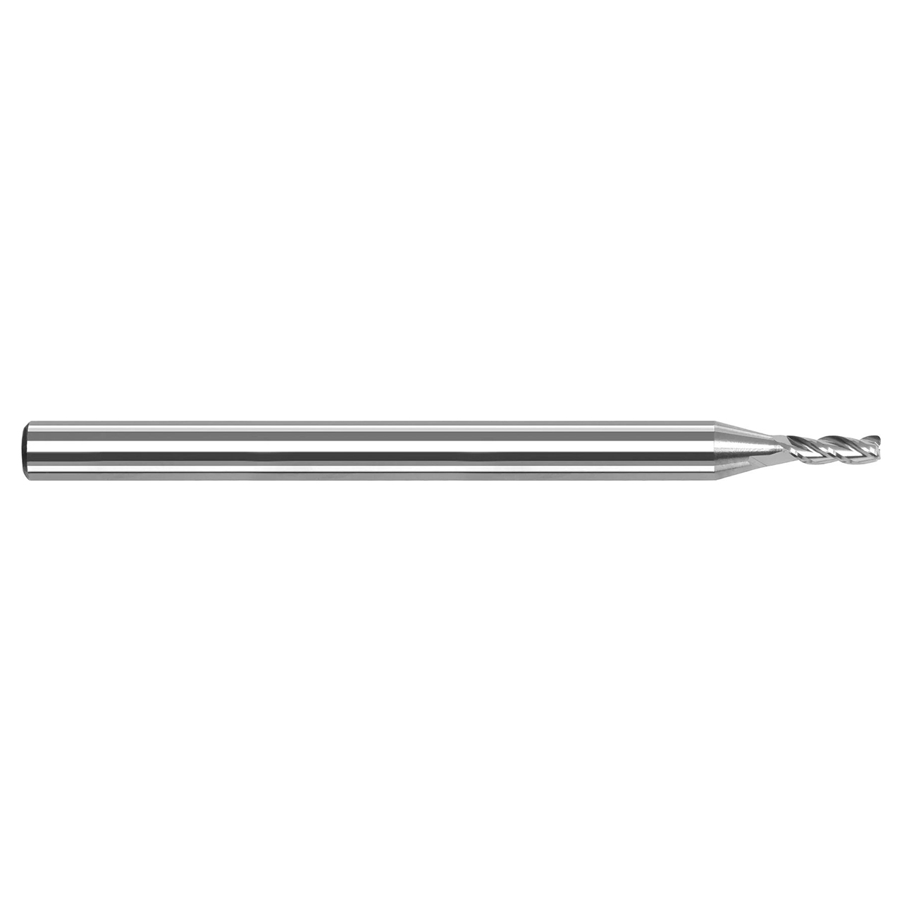 Harvey Tool 61807 | 0.1090" (7/64) Cutter Diameter x 0.1640" LOC x 1.5000" (1-1/2) OAL x 0.0050" Corner Radius 3 Flute Uncoated Corner Radius End Mill