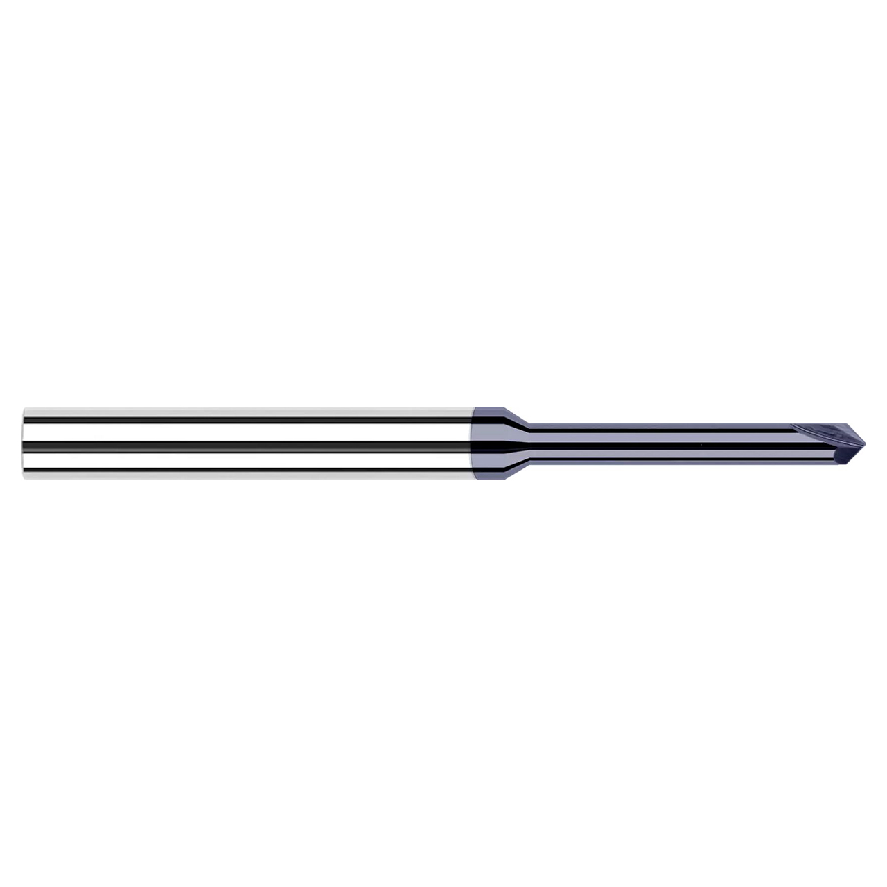 Harvey Tool 725145 | 0.1180" (3mm) Neck Diameter x 0.0590" LOC x 0.9500" Reach 2 Flute 45 Degree Uncoated Chamfer Mill