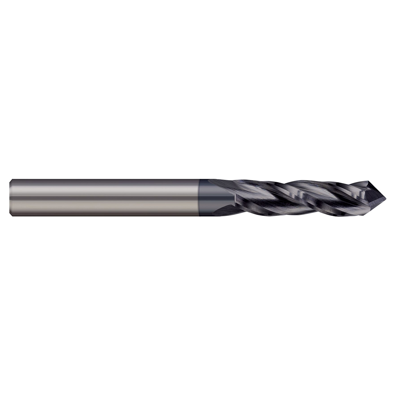 Harvey Tool 725508-C3 | 0.1250" (1/8) Cutter Diameter x 0.5000" (1/2) LOC x 1.5000" (1-1/2) OAL 3 Flute 82 Degree C3 Coated Drill Mill