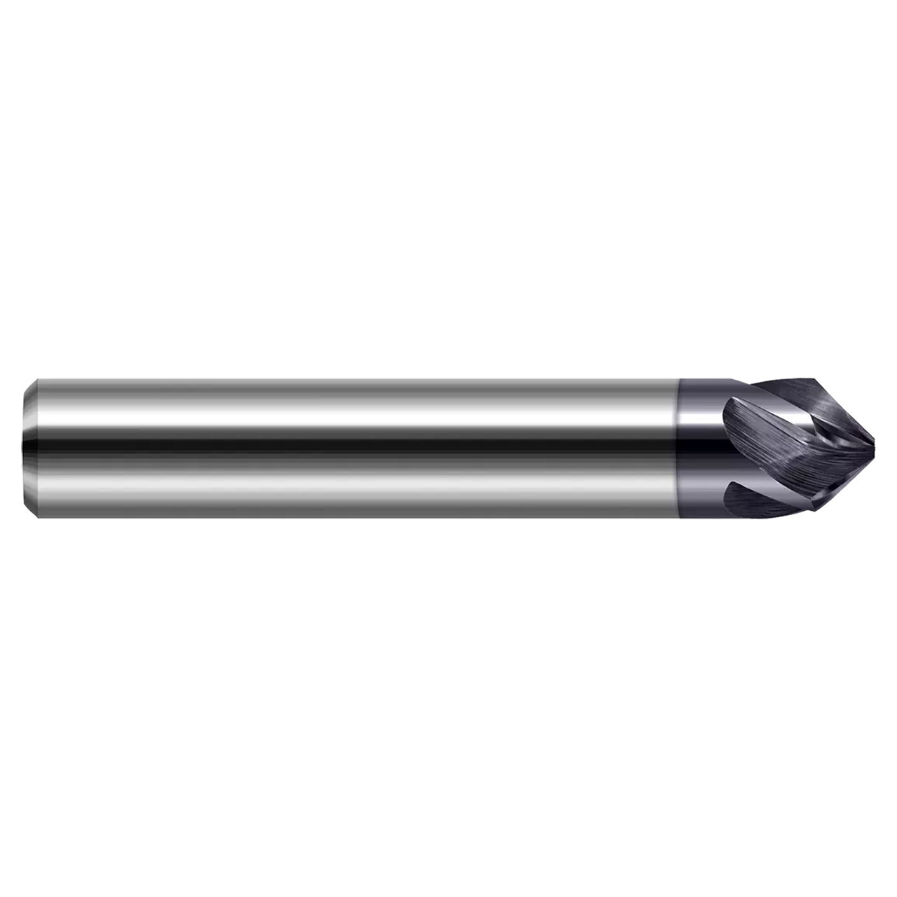 Harvey Tool 738224 | 0.3750" (3/8) Shank Diameter x 0.1530" LOC x 2.5000" (2-1/2) OAL 5 Flute 41 Degree Uncoated Chamfer Cutter