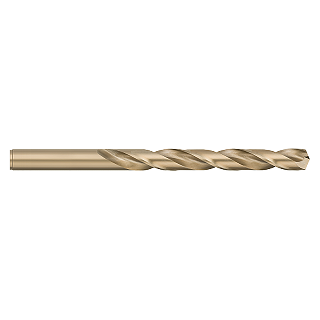 Titan USA CD50308 | 0.2660" Diameter x 0.2660" Shank x 2.8750" (2-7/8) Flute Length x 4.1250" (4-1/8) OAL 2 Flute Gold Oxide Coated Cobalt Jobber Length Drill Bit