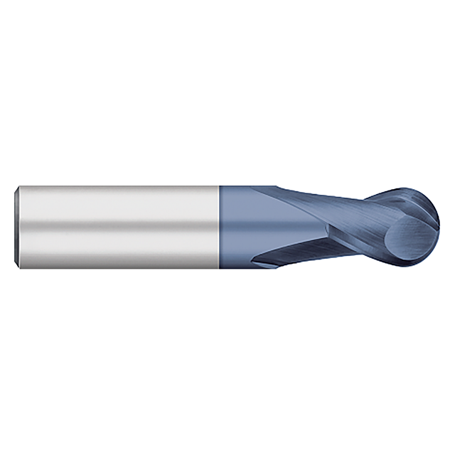 Titan USA TC11312 | 0.1875" (3/16) Diameter x 0.1875" (3/16) Shank x 0.3750" (3/8) LOC x 2.0000" (2) OAL 2 Flute AlTiN Coated Carbide Ball End Mill