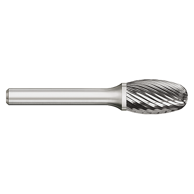 Titan USA TB19456 | SE-41 Size x 0.1250" (1/8) Diameter x 0.1250" (1/8) Shank x 0.2188" (7/32) LOC x 1.5000" (1-1/2) OAL Single Cut Uncoated Carbide Egg Shape Burr