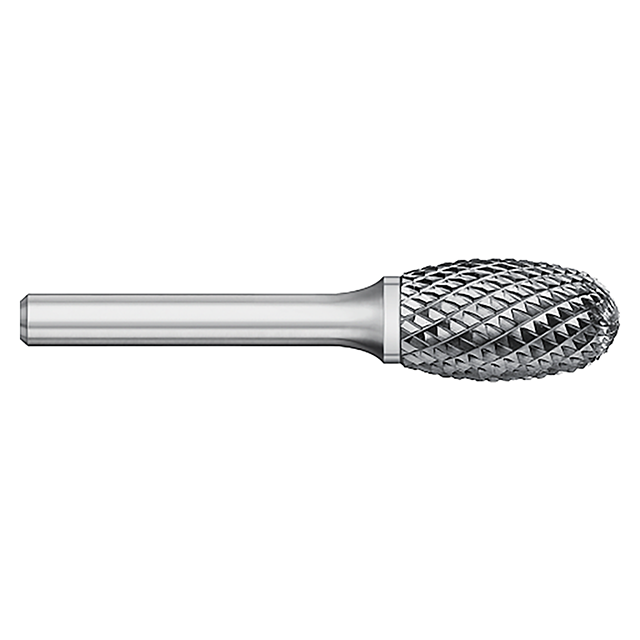 Titan USA TB19470 | SE-6 Size x 0.6250" (5/8) Diameter x 0.2500" (1/4) Shank x 1.0000" (1) LOC x 2.7500" (2-3/4) OAL Double Cut Uncoated Carbide Egg Shape Burr