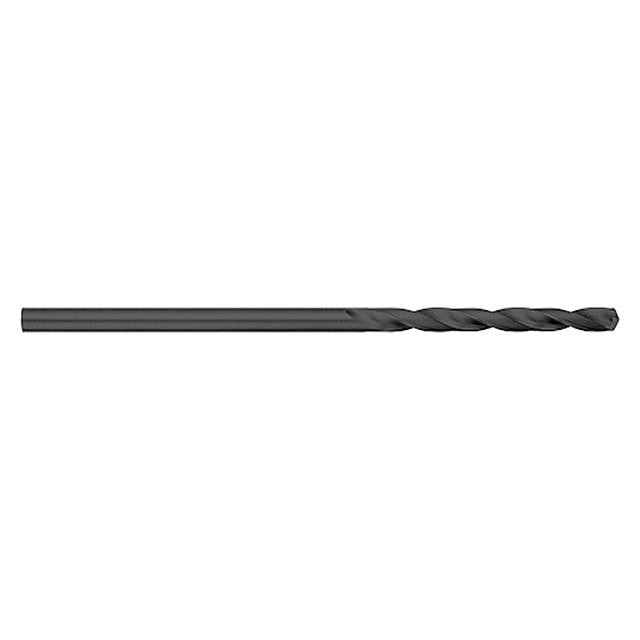 Titan USA CD67611 | 0.1910" Diameter x 0.1910" Shank x 2.3125" (2-5/16) Flute Length x 6.0000" (6) OAL 2 Flute Black Oxide Coated High Speed Steel Aircraft Extension Drill