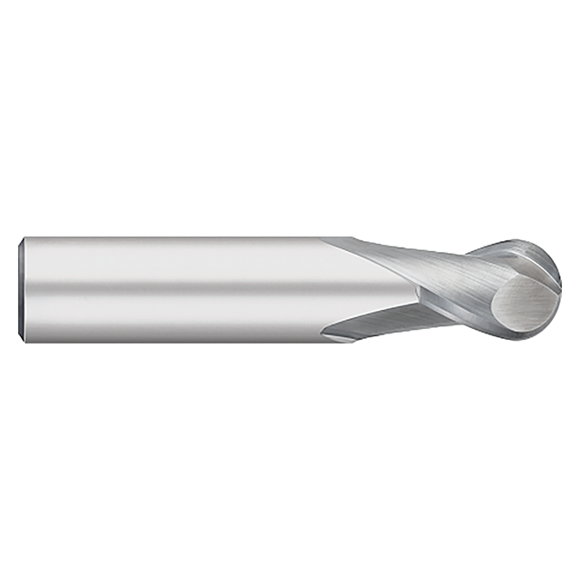 Titan USA TC10324 | 0.3750" (3/8) Diameter x 0.3750" (3/8) Shank x 0.6250" (5/8) LOC x 2.0000" (2) OAL 2 Flute Uncoated Carbide Ball End Mill