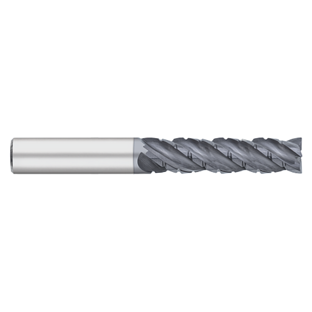 Titan USA TC28186 | 0.6250" (5/8) Diameter x 0.6250" (5/8) Shank x 2.2500" (2-1/4) LOC x 5.0000" (5) OAL x 0.0600" Radius 4 Flute AlCrO-MAX Coated Carbide Corner Radius End Mill