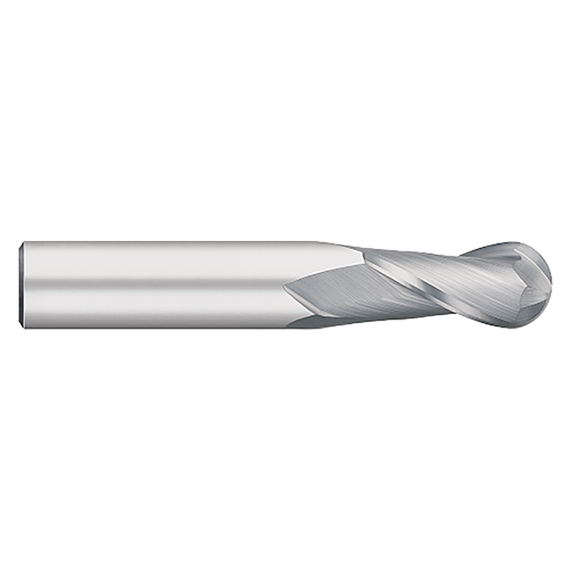 Titan USA TC11016 | 0.2500" (1/4) Diameter x 0.2500" (1/4) Shank x 0.7500" (3/4) LOC x 2.5000" (2-1/2) OAL 2 Flute Uncoated Carbide Ball End Mill