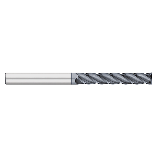 Titan USA TC24408 | 0.2500" (1/4) Diameter x 0.2500" (1/4) Shank x 1.5000" (1-1/2) LOC x 4.0000" (4) OAL 4 Flute AlCrO-MAX Coated Carbide Square End Mill