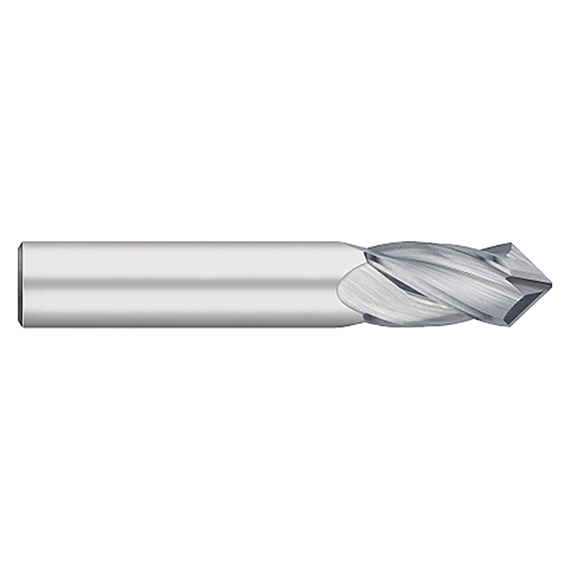 Titan USA TC34116 | 0.2500" (1/4) Diameter x 0.2500" (1/4) Shank x 0.7500" (3/4) LOC x 2.5000" (2-1/2) OAL 90 Degree Included Angle 4 Flute Uncoated Carbide Drill Mill