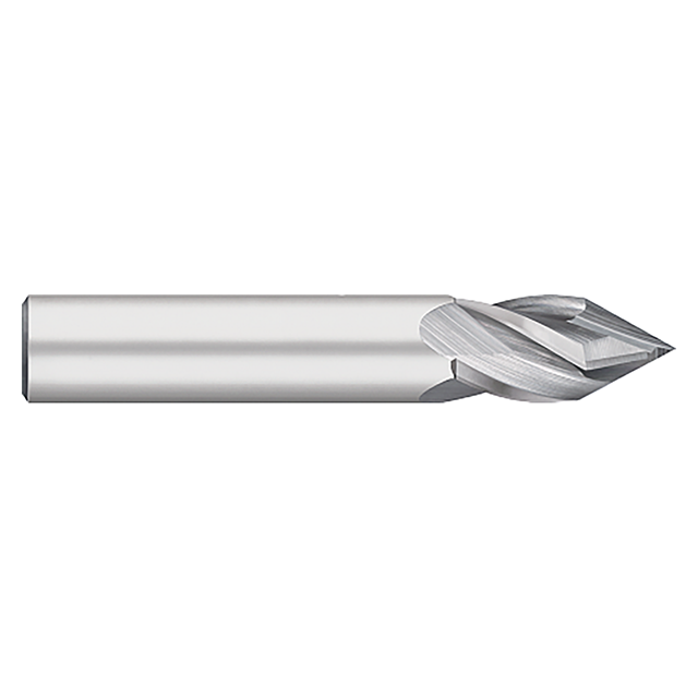 Titan USA TC34720 | 0.3125" (5/16) Diameter x 0.3125" (5/16) Shank x 0.8125" (13/16) LOC x 2.5000" (2-1/2) OAL 60 Degree Included Angle 4 Flute Uncoated Carbide Drill Mill