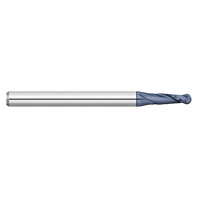 Titan USA TC57230 | 0.0300" Diameter x 0.1250" (1/8) Shank x 0.0900" LOC x 1.5000" (1-1/2) OAL 2 Flute AlTiN Coated Carbide Micro Ball End Mill