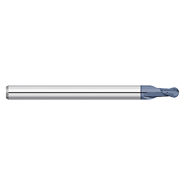 Titan USA TC53270 | 0.0700" Diameter x 0.1250" (1/8) Shank x 0.1050" LOC x 1.5000" (1-1/2) OAL 2 Flute AlTiN Coated Carbide Micro Ball End Mill