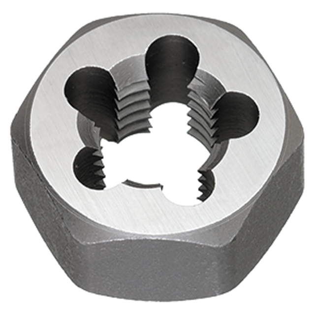 Titan USA TE80605 | M7 X 1.0 Thread x 1.0000" (1) OD Uncoated Carbon Steel Hexagon Rethreading Die