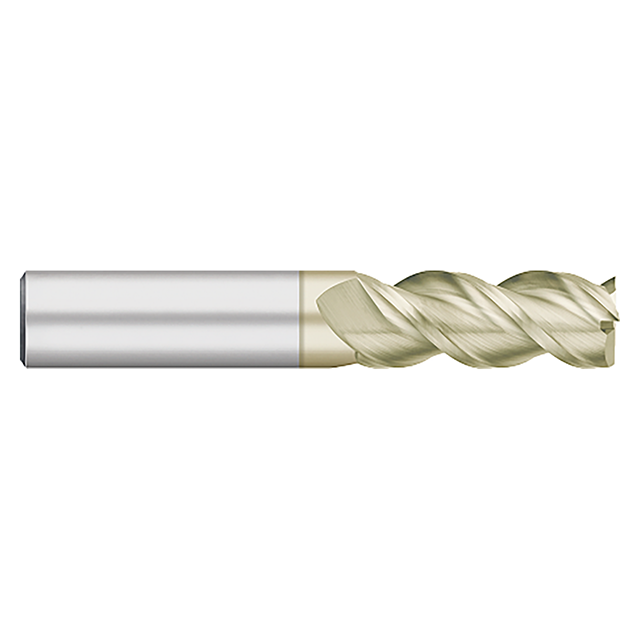 Titan USA TC62932 | 0.5000" (1/2) Diameter x 0.5000" (1/2) Shank x 1.2500" (1-1/4) LOC x 3.0000" (3) OAL 3 Flute ZrN Coated Carbide Square End Mill