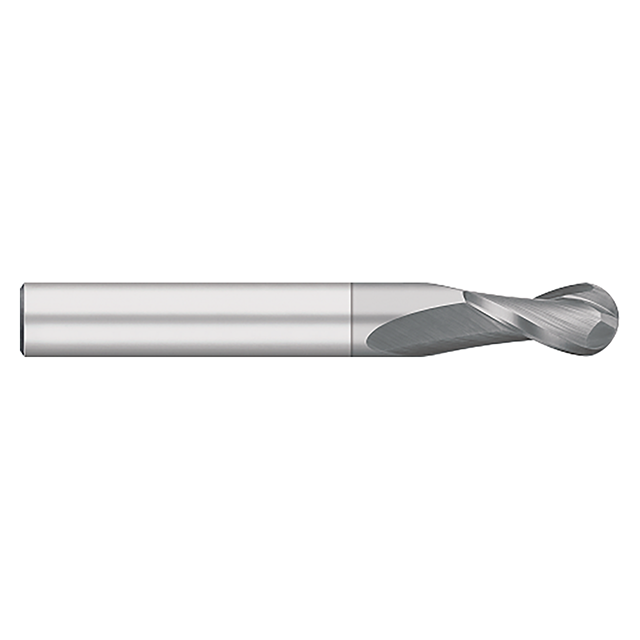 Titan USA TC96032 | 0.5000" (1/2) Diameter x 0.5000" (1/2) Shank x 1.0000" (1) LOC x 4.0000" (4) OAL 2 Flute TiCN Coated Carbide Ball End Mill