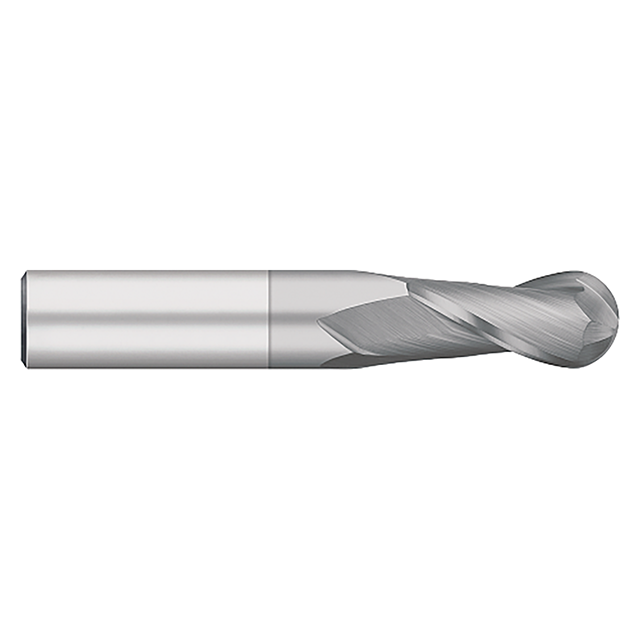 Titan USA TC91002 | 0.0313" Diameter x 0.1250" (1/8) Shank x 0.1250" (1/8) LOC x 1.5000" (1-1/2) OAL 2 Flute TiCN Coated Carbide Ball End Mill