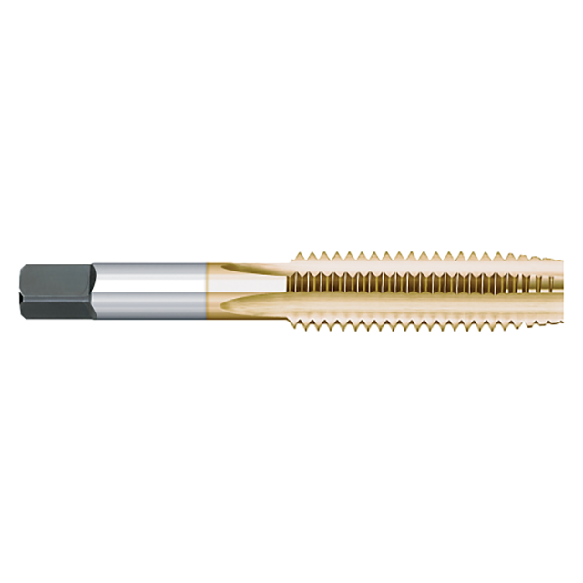 Titan USA TT82966TIN | 5/8"-18 Thread x 0.4800" Shank x 1.8125" (1-13/16) LOC x 3.8125" (3-13/16) OAL H3 Limit 4 Flute TiN Coated High Speed Steel Plug Straight Flute Tap