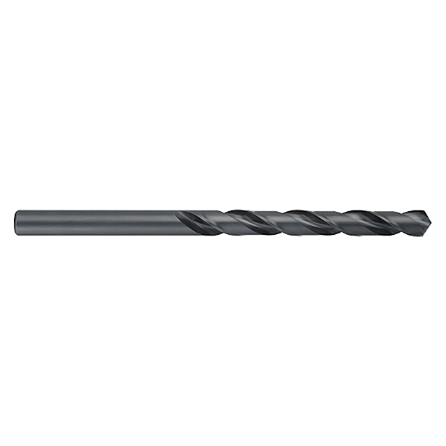 Titan USA CD52539 | 0.6094" (39/64) Diameter x 0.6094" (39/64) Shank x 4.8750" (4-7/8) Flute Length x 8.7500" (8-3/4) OAL 118 Degree Point Angle 2 Flute Black Oxide Coated High Speed Steel Taper Length Drill Bit