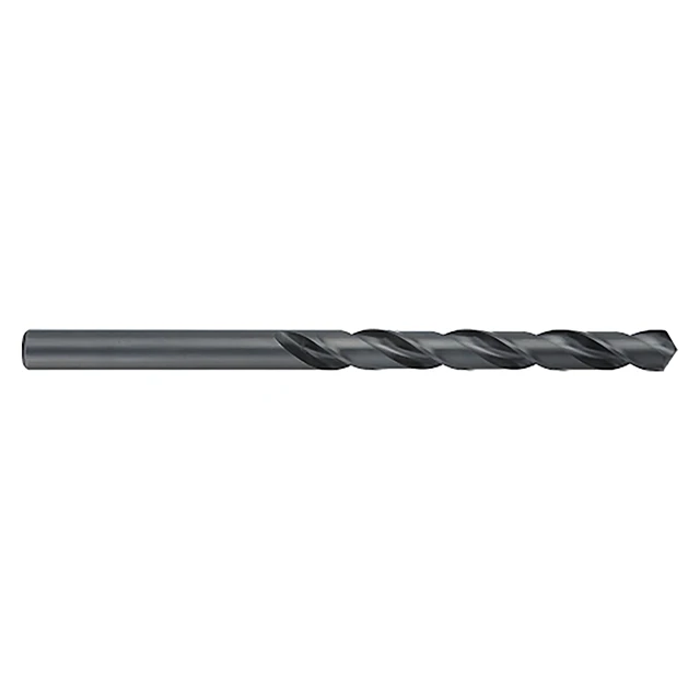 Titan USA CD52555 | 0.8594" (55/64) Diameter x 0.8594" (55/64) Shank x 6.1250" (6-1/8) Flute Length x 10.0000" (10) OAL 118 Degree Point Angle 2 Flute Black Oxide Coated High Speed Steel Taper Length Drill Bit