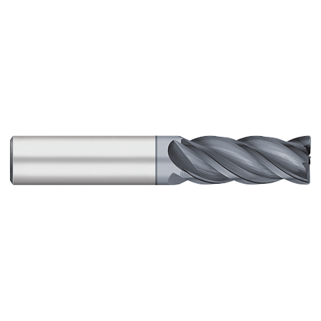 Titan USA TC22671 | 0.5000" (1/2) Diameter x 0.5000" (1/2) Shank x 1.0000" (1) LOC x 3.0000" (3) OAL x 0.0900" Radius 4 Flute ALCRO-MAX Coated Carbide Corner Radius End Mill