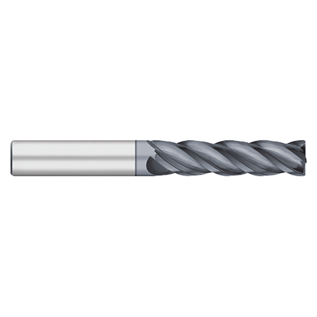 Titan USA TC23838 | 0.5000" (1/2) Diameter x 0.5000" (1/2) Shank x 1.5000" (1-1/2) LOC x 4.0000" (4) OAL x 0.0300" Radius 4 Flute ALCRO-MAX Coated Carbide Corner Radius End Mill