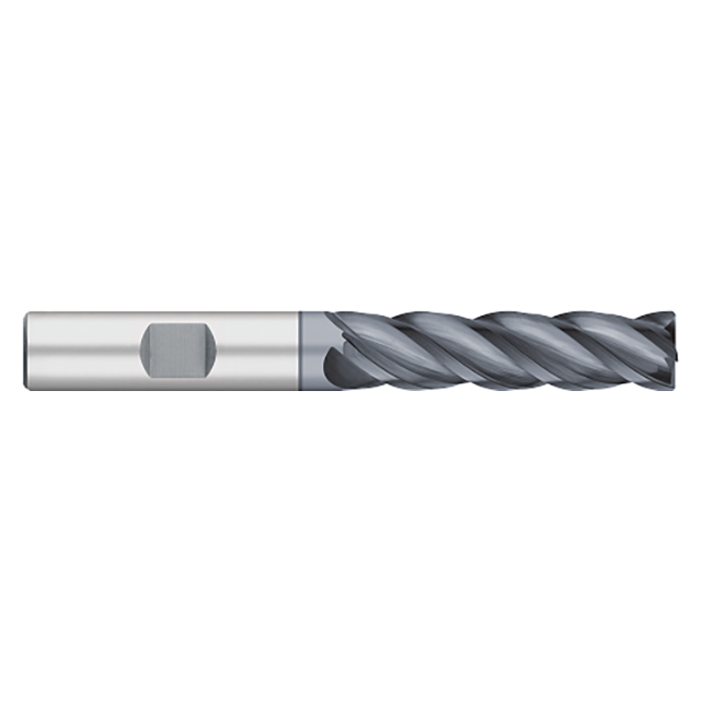 Titan USA TC23908 | 0.5000" (1/2) Diameter x 0.5000" (1/2) Shank x 1.5000" (1-1/2) LOC x 4.0000" (4) OAL x 0.0600" Radius 4 Flute ALCRO-MAX Coated Carbide Corner Radius End Mill