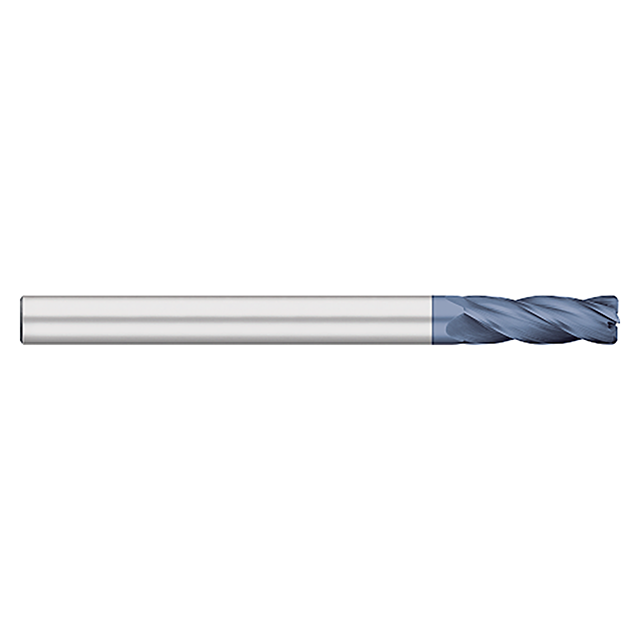 Titan USA TC74633 | 0.5000" (1/2) Diameter x 0.5000" (1/2) Shank x 1.5000" (1-1/2) LOC x 6.0000" (6) OAL x 0.0200" Radius 4 Flute ALTIN Coated Carbide Corner Radius End Mill