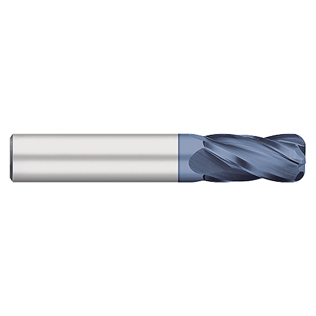 Titan USA TC74115 | 0.2500" (1/4) Diameter x 0.2500" (1/4) Shank x 0.7500" (3/4) LOC x 2.5000" (2-1/2) OAL x 0.0050" Radius 4 Flute ALTIN Coated Carbide Corner Radius End Mill