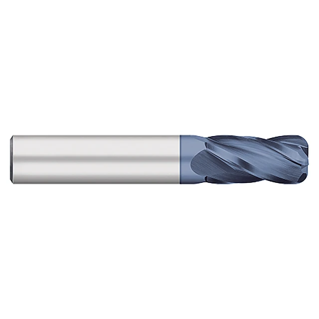 Titan USA TC74149 | 0.5000" (1/2) Diameter x 0.5000" (1/2) Shank x 1.0000" (1) LOC x 3.0000" (3) OAL x 0.0100" Radius 4 Flute ALTIN Coated Carbide Corner Radius End Mill