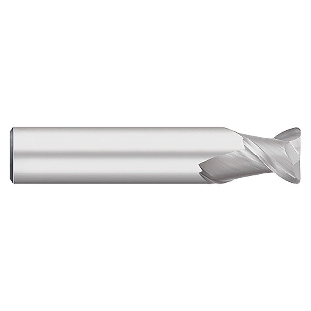 Titan USA TC62302 | 0.1875" (3/16) Diameter x 0.1875" (3/16) Shank x 0.3750" (3/8) LOC x 2.0000" (2) OAL x 0.0100" Radius 2 Flute Uncoated Carbide Corner Radius End Mill