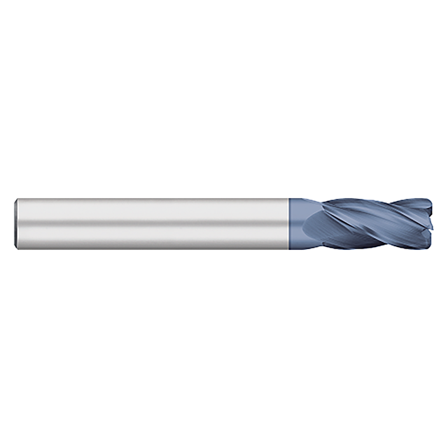 Titan USA TC74451 | 0.6250" (5/8) Diameter x 0.6250" (5/8) Shank x 2.2500" (2-1/4) LOC x 5.0000" (5) OAL x 0.0900" Radius 4 Flute ALTIN Coated Carbide Corner Radius End Mill