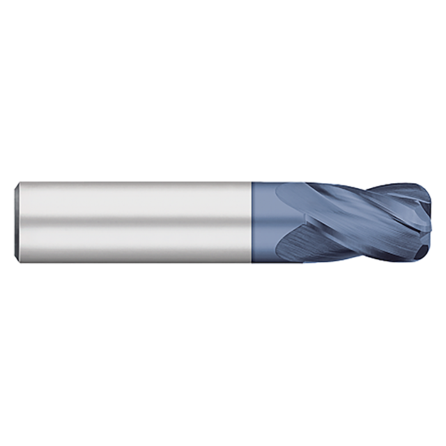 Titan USA TC73962 | 0.6250" (5/8) Diameter x 0.6250" (5/8) Shank x 0.7500" (3/4) LOC x 3.0000" (3) OAL x 0.0200" Radius 4 Flute ALTIN Coated Carbide Corner Radius End Mill
