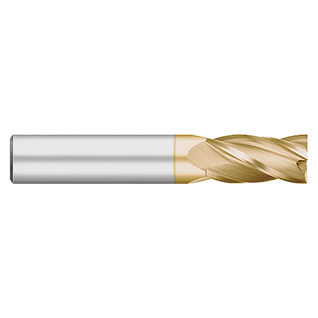 Titan USA TC95613 | 0.4375" (7/16) Diameter x 0.4375" (7/16) Shank x 0.6250" (5/8) LOC x 2.5000" (2-1/2) OAL 4 Flute TIN Carbide Square End Mill