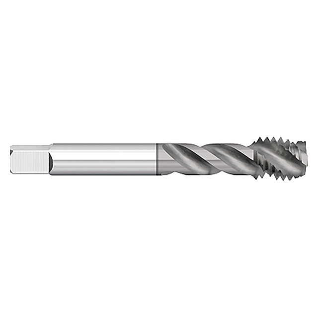 Titan USA TT97623 | 8"-32 Thread x 0.1680" Shank x 0.2670" LOC x 2.1250" (2-1/8) OAL 3 Flute TICN Coated High Vanadium Powdered Metal Spiral Flute Tap